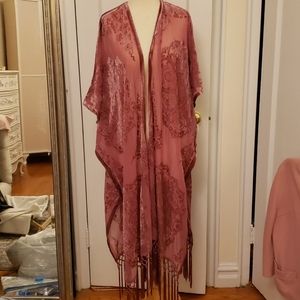 Rose Crushed Burnout Velvet Kimono 2X by Torrid